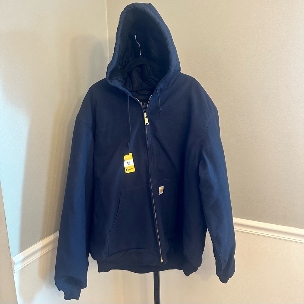 Carhartt Dark Blue Hooded Zip Puffer Jacket